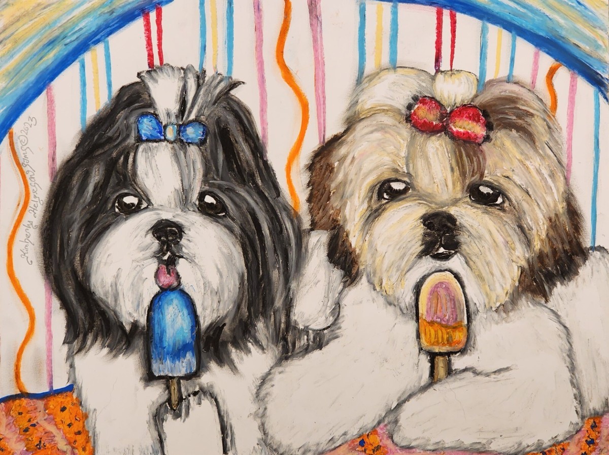 SHIH TZU eating a Popsicle Art 11x14 Print Signed by Artist KSams dogs | eBay shih-tzu-eating-a-popsicle-art-11x14-print-signed-by-artist-ksams-dogs-ebay
