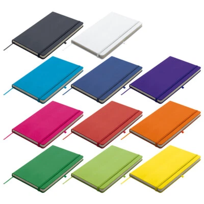 EASY GIFTS 11x Notizbuch / A5 / 160S. / blanko / PU Hardcover / 11 verschiedene Farben