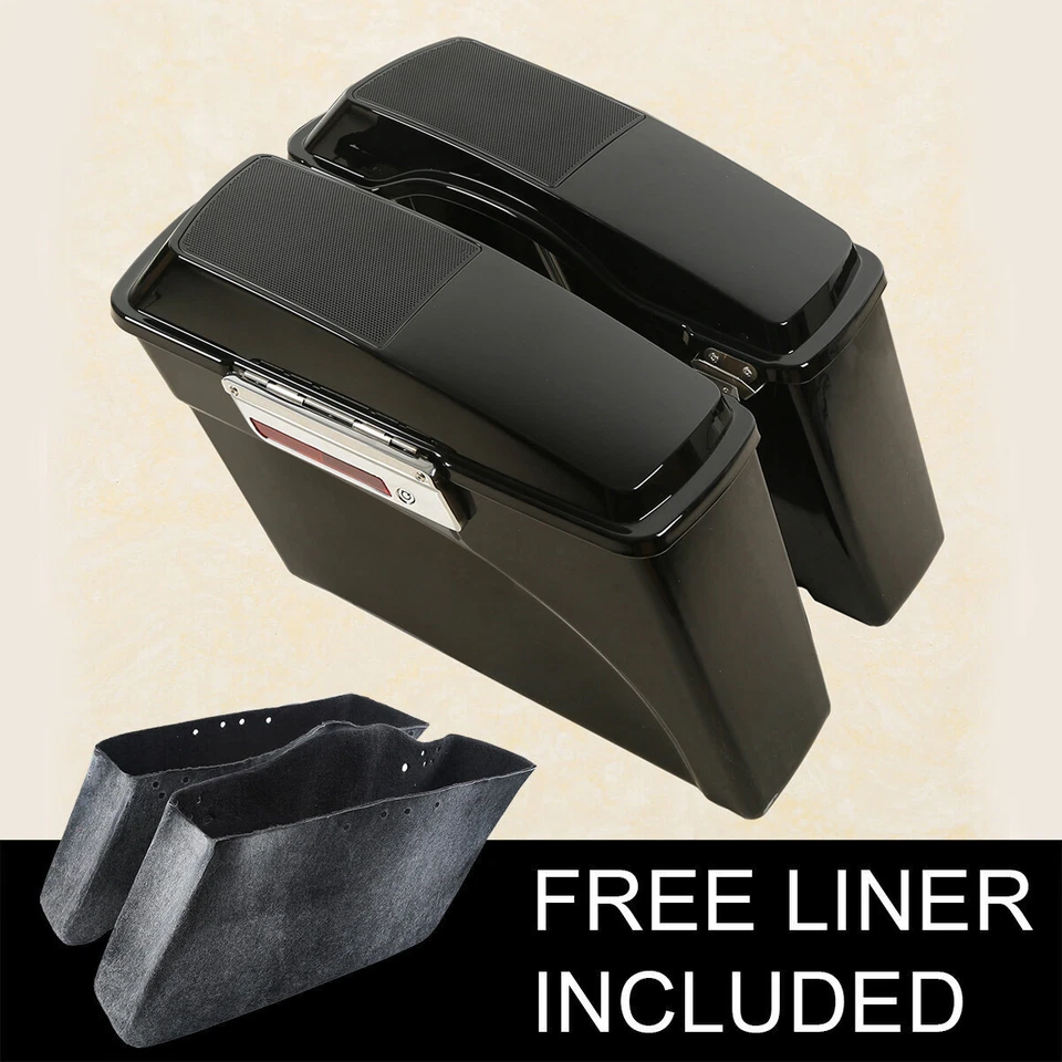 Alforjas rígidas con tapas de altavoz de 6x9" aptas para Harley Touring Electra Glide 94-13 Foto 3 de 4