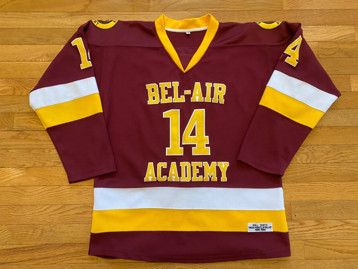 Mens sz M Fresh Prince of Bel Air Academy #14 Will Smith Hockey Jersey RARE