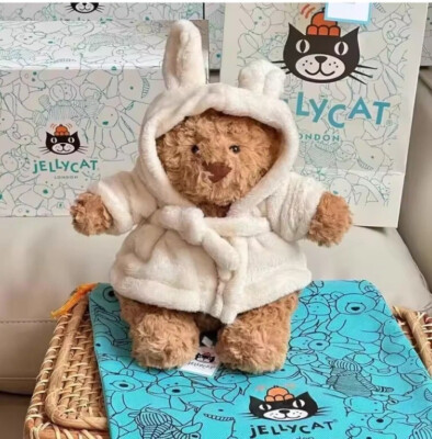 JellyCat Bartholomew Bear Bathrobe Stuffed Animal,Huggable Teddy