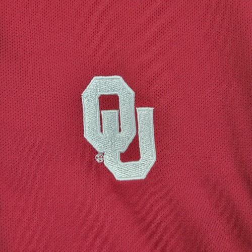Oklahoma Sooners Polo Mens XL Red Performance Short Sleeve Shirt OU University - Picture 4 of 9
