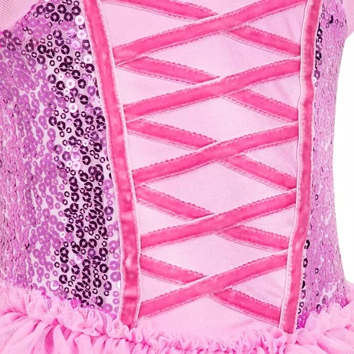 Disney Store Enredado Rapunzel Disfraz Vestido Cordones Leotardo Tutú Lentejuelas Talla 4 NUEVO Foto 3 de 4