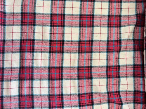 Flannel Fabric 100% Cotton Handloom Plaid Red Blue White 42” Wide By The Yard - Picture 2 of 6