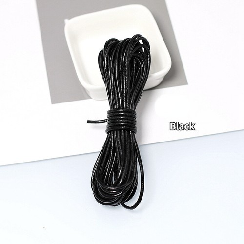 5M Genuine Real Leather Cord Rope String Round for Necklace Bracelets DIY Craft - Picture 14 of 28