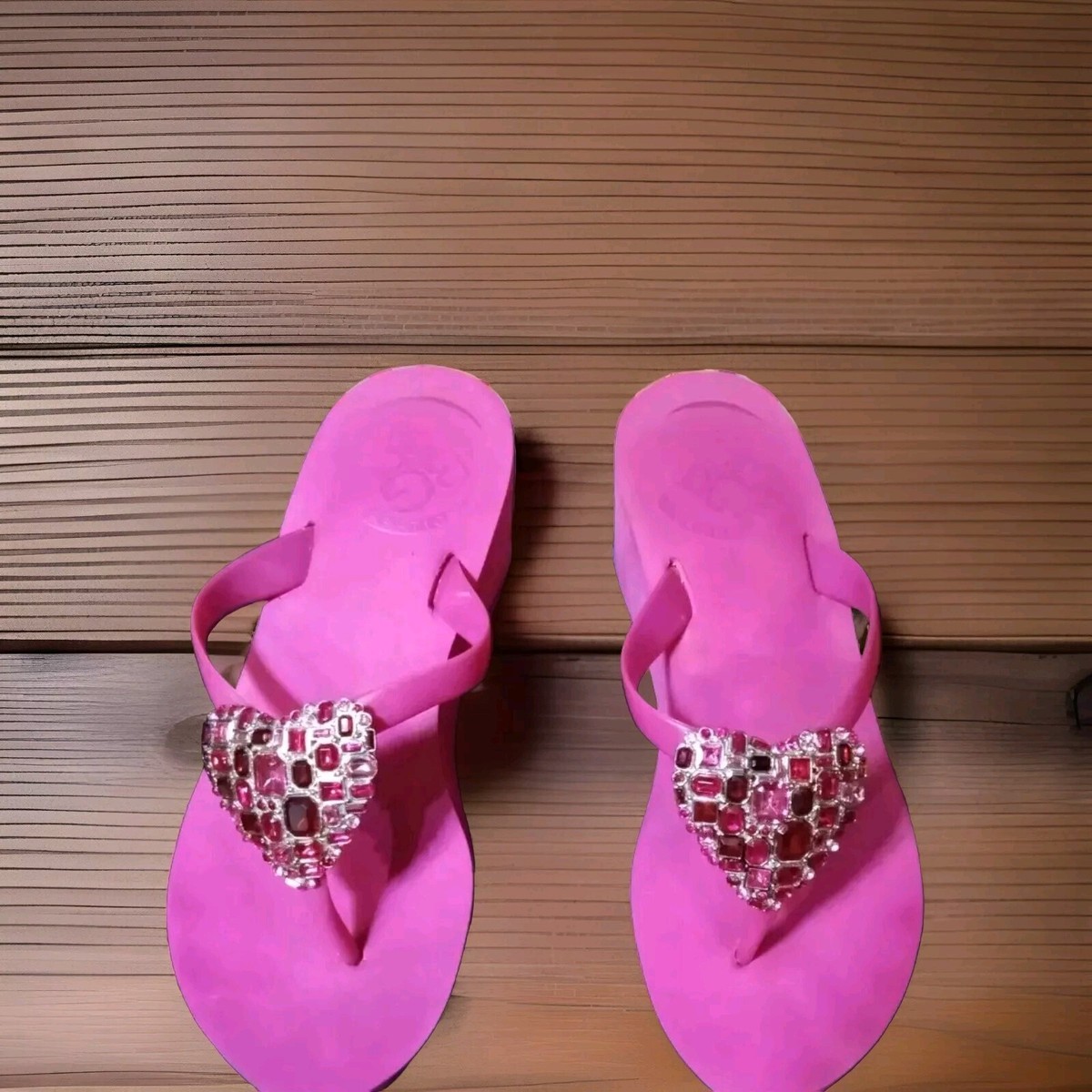 Sexy HOT PINK Heart BLING RHINESTONES BCBG GENERATION Platform Sandals SZ 7  7.5 | eBay