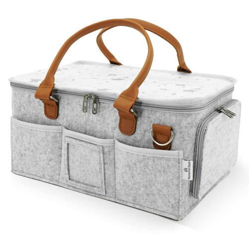 Baby Diaper Caddy Organizer with Lid, Multiple Compartments Baby Caddy, Waterpro - Picture 6 of 11
