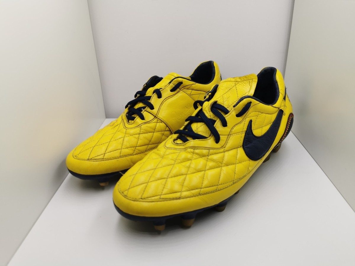 Nike Ronaldinho Dois FG R10 Yellow Navy Men\'s Soccer Cleats Size 7 324761-747 Nike Ronaldinho Dois FG R10 Yellow Navy Men main image 4