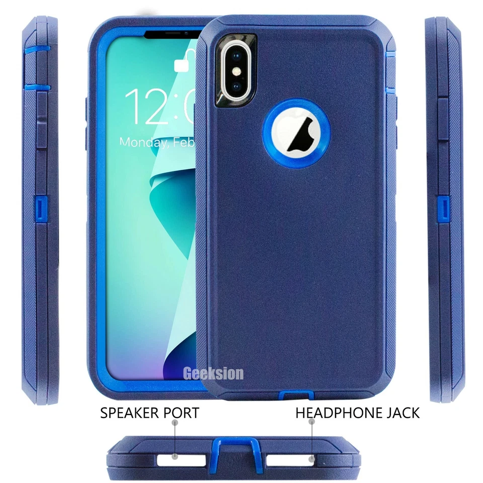 Funda protectora resistente a prueba de golpes para Apple iPhone X XS MAX XR + Clip para cinturón Foto 3 de 4