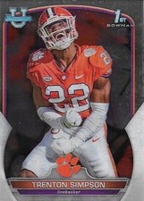 2022 Bowman University Chrome Base #45 Trenton Simpson - Clemson