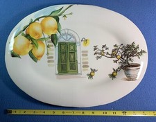 FIRMIANA OVAL PLATTER Lemon Tree ceramic, Handcrafted ITALY, 10x14" - NEW --b