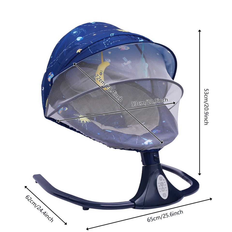 Columpio para bebé para bebés gorila eléctrica con 4 amplitudes de columpio azul EE. UU. Foto 3 de 4