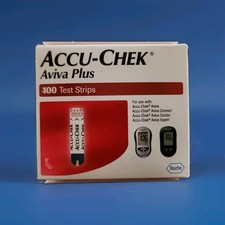 100 Accu-Chek Aviva Plus Diabetic Test Strips New Box Exp 2/28/2027