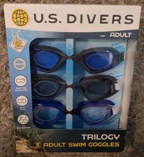 US Divers Trilogy Adult UV Swim Goggles 3 Pack in New