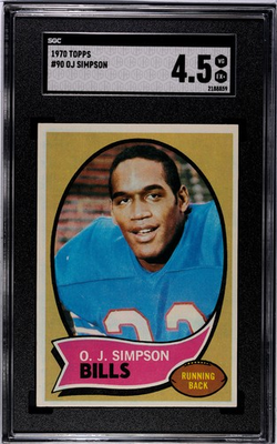 #ad 1970 Topps OJ Simpson #90 SGC 4.5 Rookie Buffalo Bills RC HOF $250.00