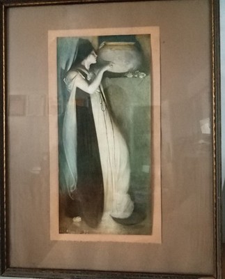 ANTIQUE PRINT FRAMED '' ISABELLA AND THE POT OF BASIL'' BY JOHN WHITE ALEXANDER...