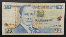 Kenya 20 shilling banknote from 1995 Pick32