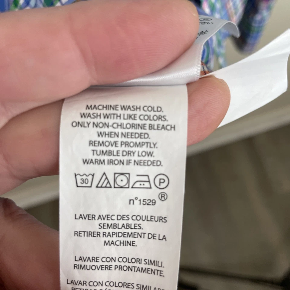 Ralph Lauren хлопок эластичной рубашка мужская XL многоцветный клетку длинным рукавом кнопка - Изображение 4 из 4