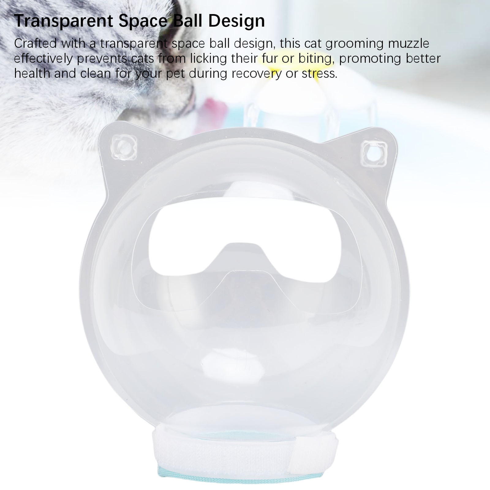 Cat Grooming Muzzle Transparent Breathable Anti Bite Plastic Cute Kitten Helmet