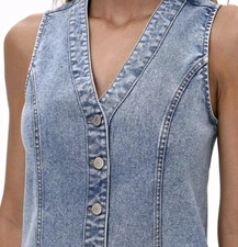 Dress Blue Denim Mini Light Wash Women's S With 32 in Chest Length 33" By Frye