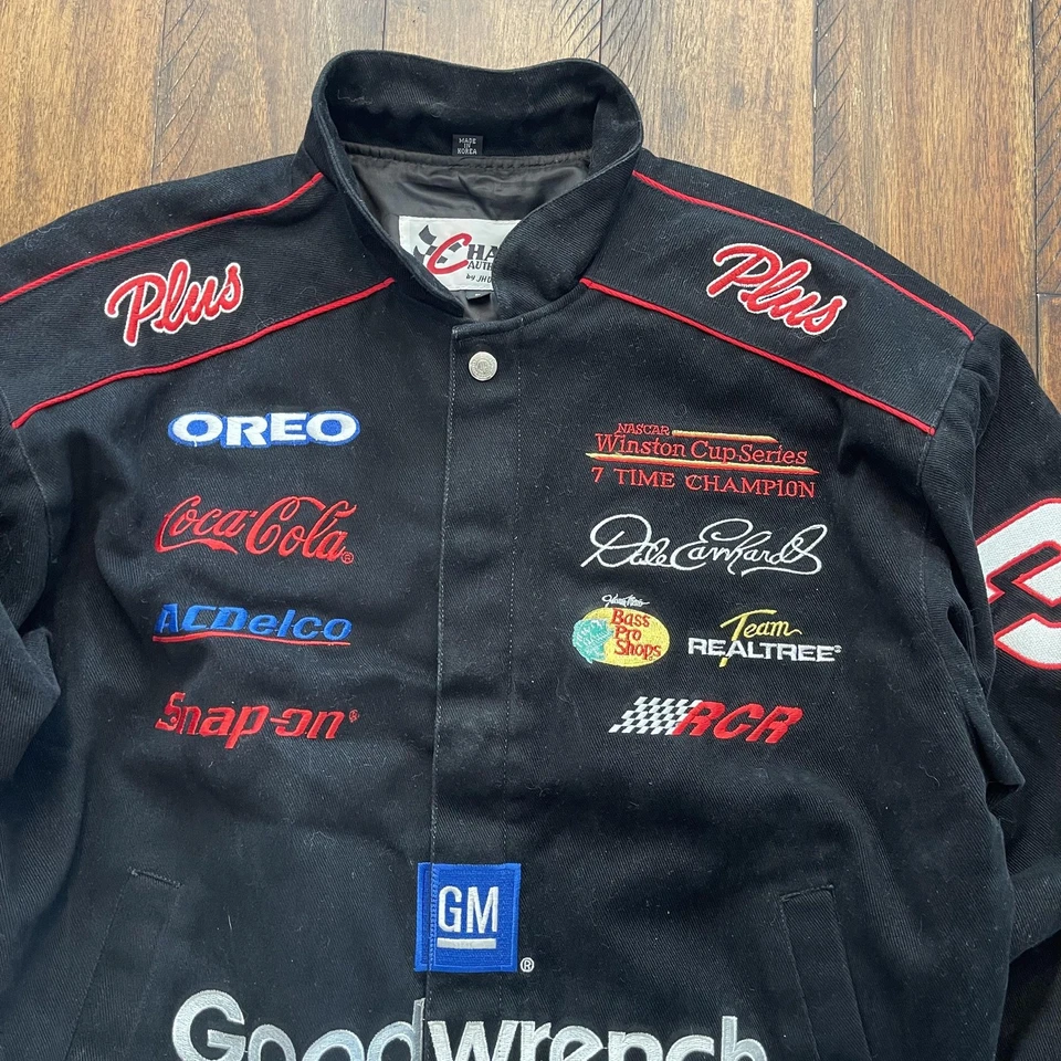 Chaqueta De Colección Dale Earnhardt Para Hombre Pequeña Negra NASCAR Racing Goodwrench Años 90 Foto 3 de 4