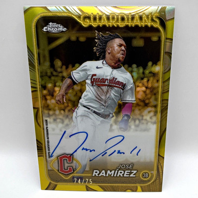 Topps Chrome 2022 Jose Ramirez Cleveland Guardians Autographs Auto CGA-JRA 74/75