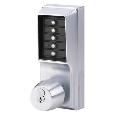 Simplex 1021M26d41 Mechanical Push Button Lockset, Satin Chrome, 1-3/8'' To