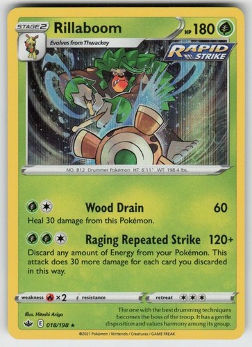 Rillaboom 018/198 Holo Rare SWSH06: Chilling Reign