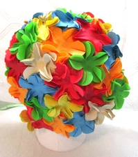 New in Pkg Aquapro Swim Bathing Cap Vintage Style 1970’s Flower Power