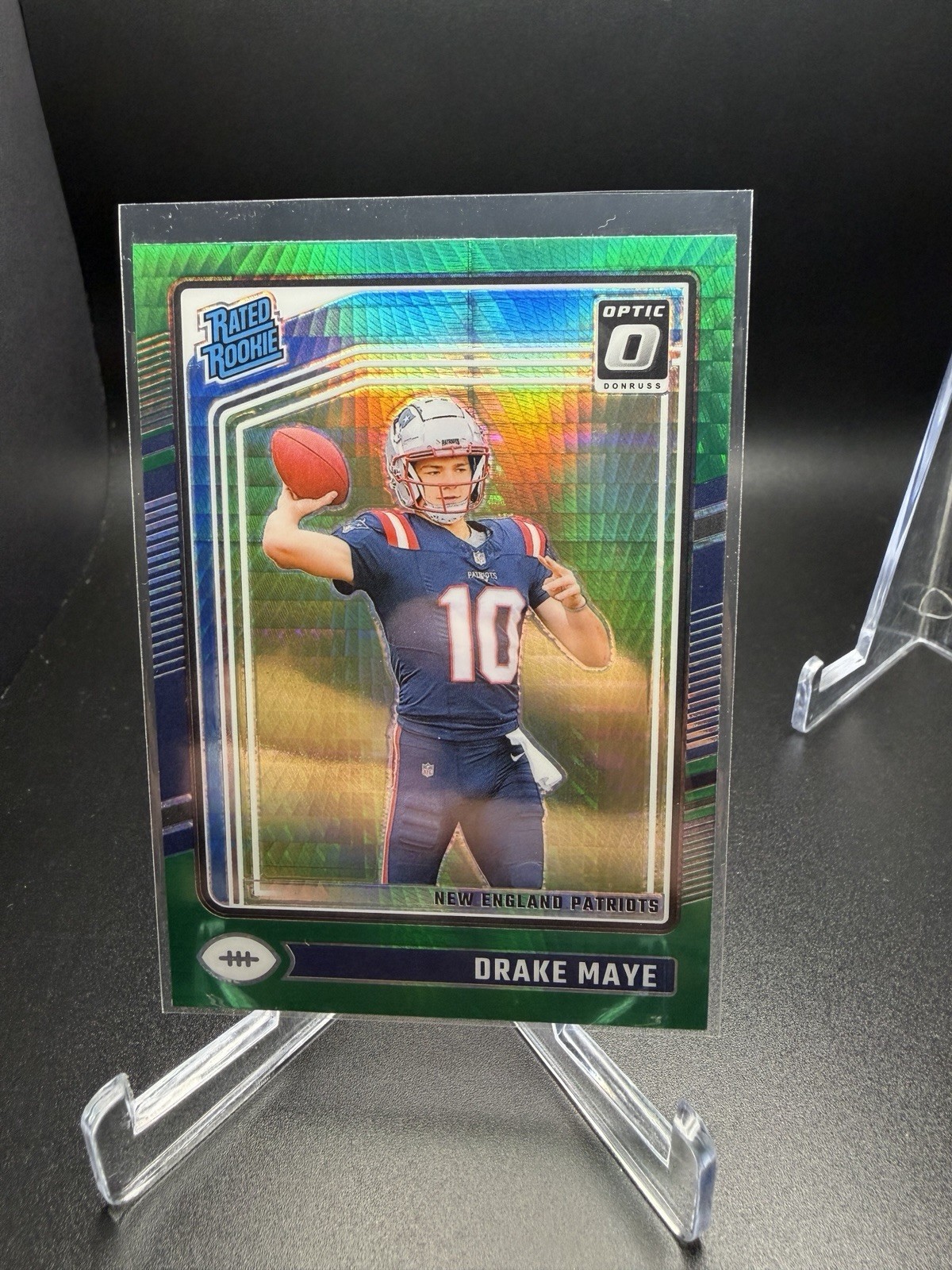 2024 Drake Maye Donruss Optic Green Hyper Rookie Card #229