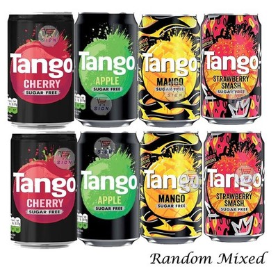 Tango Sugar Free original soft drink 330ml Cans Pack of 4 - 24