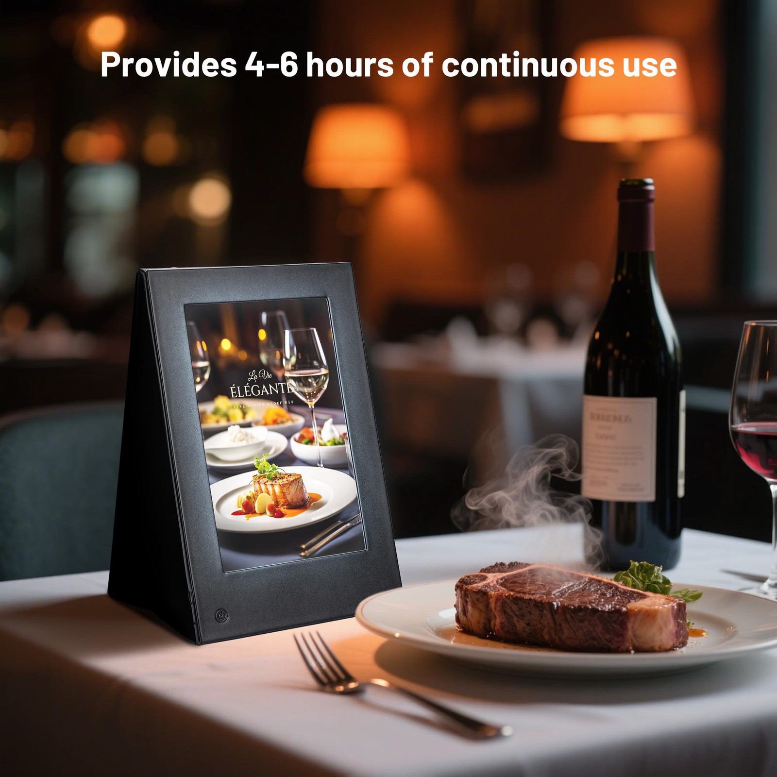 WeChef LED Backlit Menu Holder Cover Table Tent 4 Pack Fits A5 Size 6.3"x9.4"