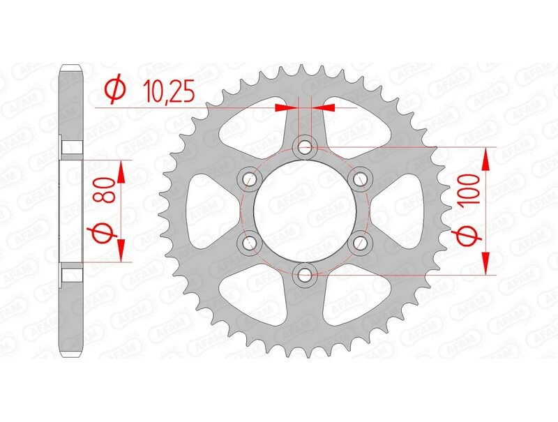 Roue à couronne AFAM 92666 acier 525 couronne moto pas 525