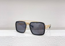 Cazal MOD 6033 Black Gold Dark Grey Square Unisex 59-19-140 Sunglasses