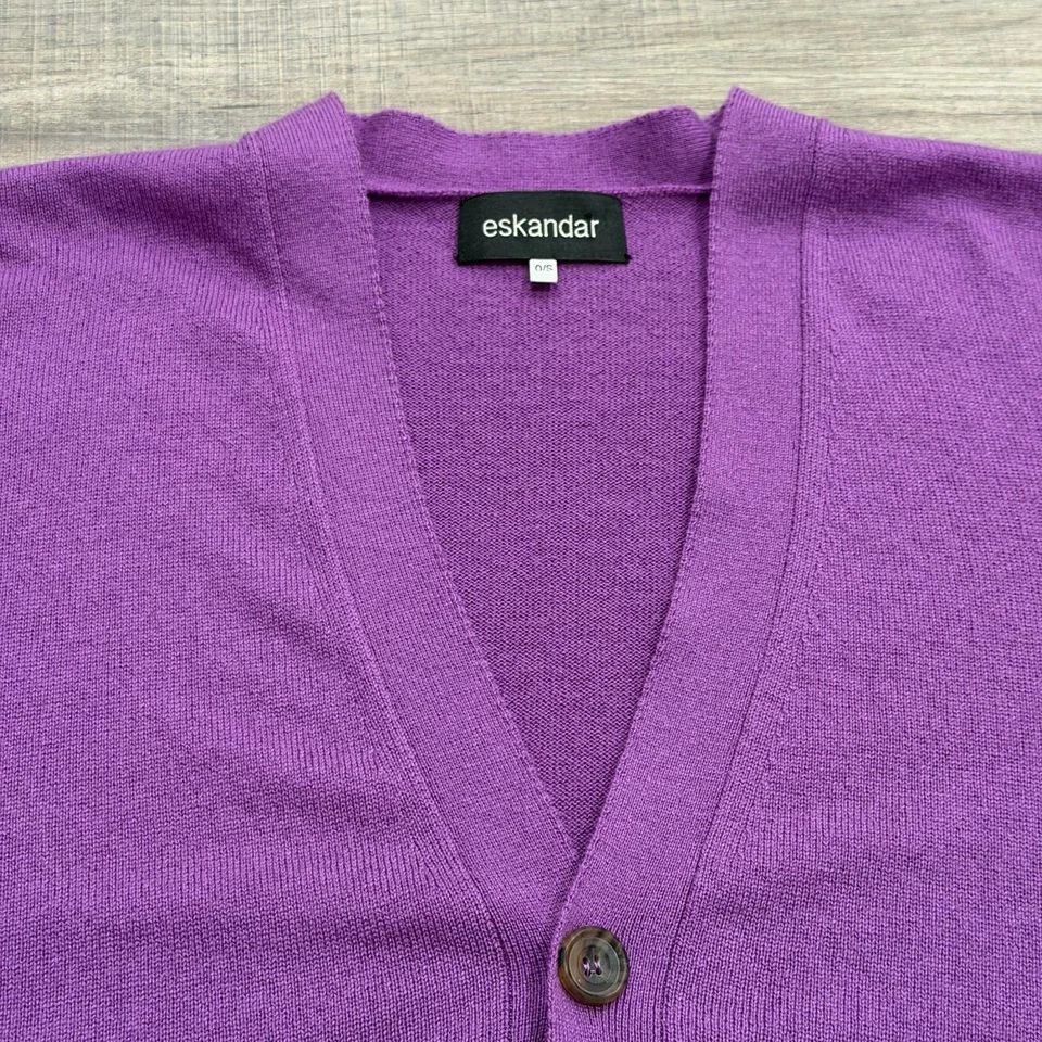 Cárdigan Suéter Eskandar Cuello en V Cuadrado De Gran Tamaño 100% Cachemira Para Mujer Talla 0/S Foto 2 de 4