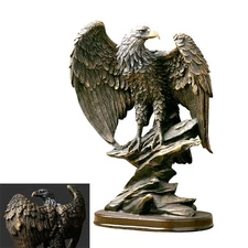 fazhongfa Eagle Statue Decor Bronzed Resin Sculpture Collectible Decorative f...