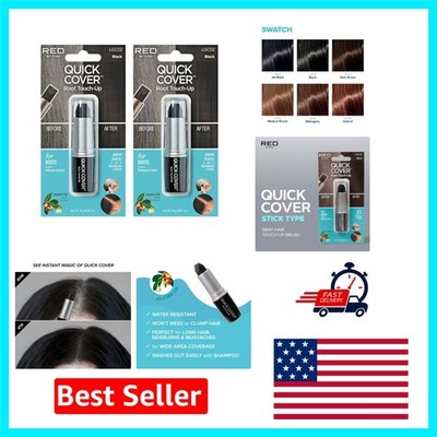 Water-Resistant Temporary Hair Touch-Up Stick for Roots, Beards & Gray, 2-Pack