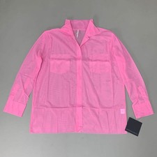 NORMA KAMALI Nk Shirt w/ Faux Pockets Sz M/38 Candy Pink ST1236MS963966