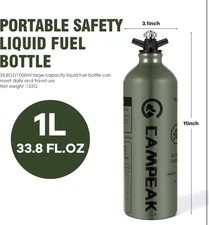Fuel Bottle 1L for Camping Outdoor with Safety Valve