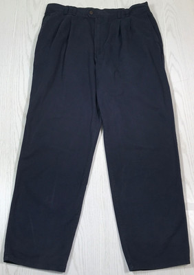 Vintage Bugle Boy Pleated Chino Pants Mens 36x31 Blue Cotton Baggy Retro 80s Dad