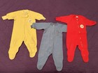 VTG Footie Sleepers Pajama Baby 6 Month Romper Sears Teddy Bears Red Blue Yellow — photo 1