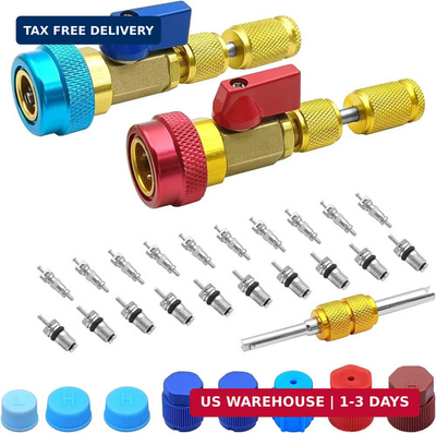 #ad #ad 31Pcs R134A Valve Core Quick Remover Installer Tool Kit for High Low Pressure Ca $43.31