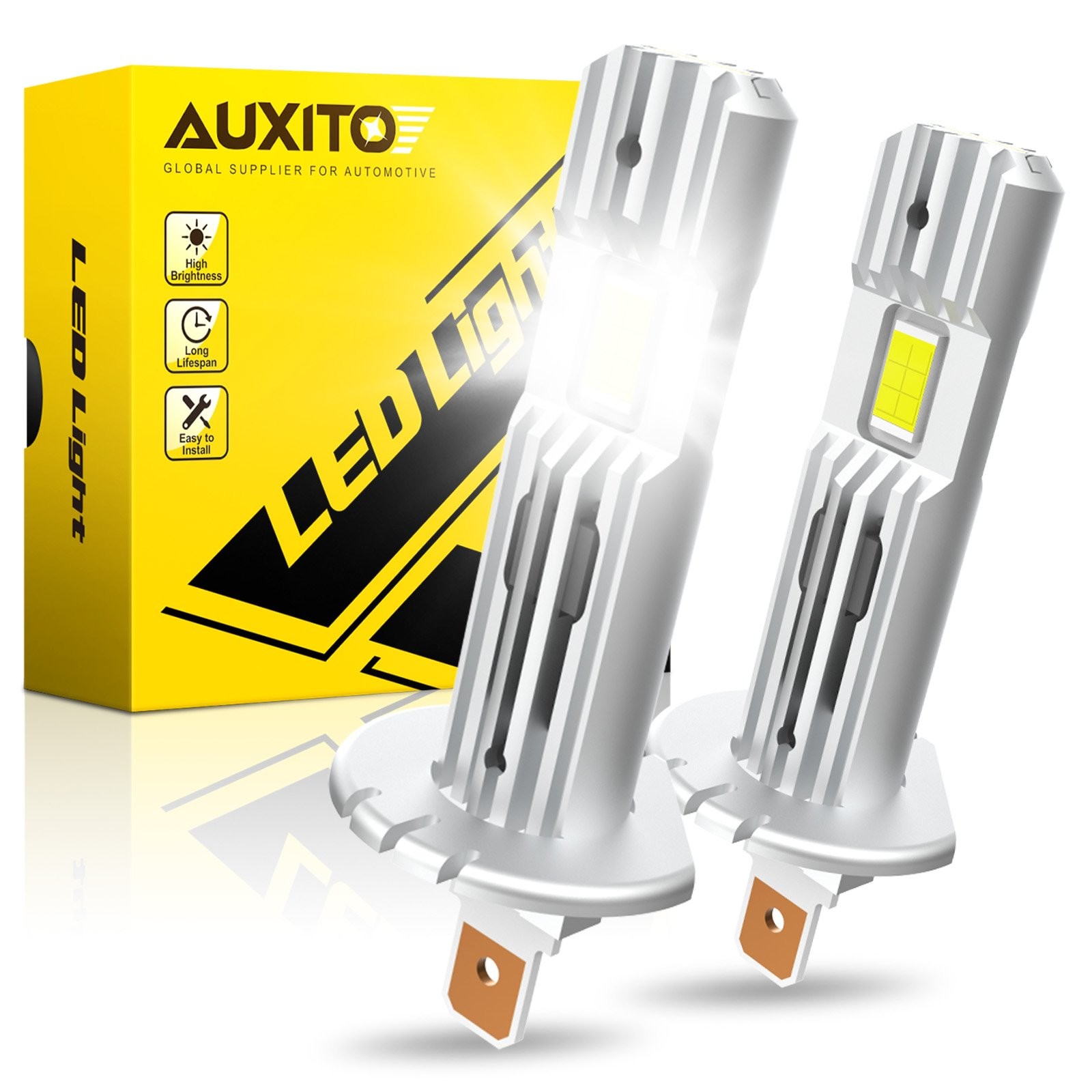AUXITO GF Series H1 LED Cars Bulbs Headlight White Bright High Low Beam 2x EOOH