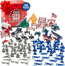 Civil War Army Men Toy Soldier Action Figure Playset-100Pcs Including Confederat