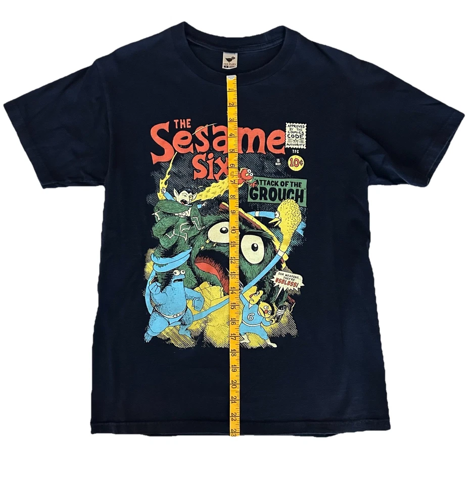 Rare TeeFury SESAME SIX (Sesame Street Fantastic Four Parody) T-Shirt Size Small - Image 3 of 4