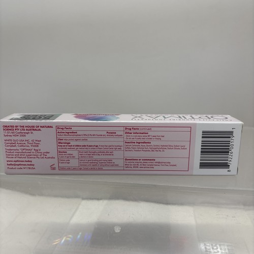 OPTIMAX DENTIFRICIO (2 X CARAMELLE DI COTONE) + STRISCE SBIANCANTI VIOLA (3 TRATTAMENTI) B86 - Foto 9 di 15