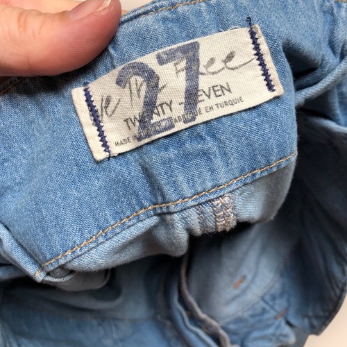 Free People We The Free Denim Utility Pants Blue Haze Cotton Cargo Women’s 27 - Picture 10 of 11