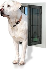Large Swing Dog Door - Rustproof Solid Aluminum Frame - Luxury Pet Door for W...