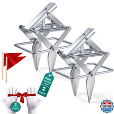 2 PCs Mole Traps Scissors, Reusable Silver Galvanized Steel Scissor Trap for Out