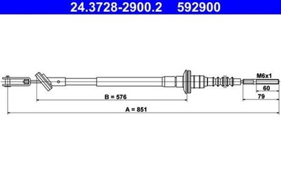ATE Clutch Cable For DAEWOO CHEVROLET Matiz 96315242